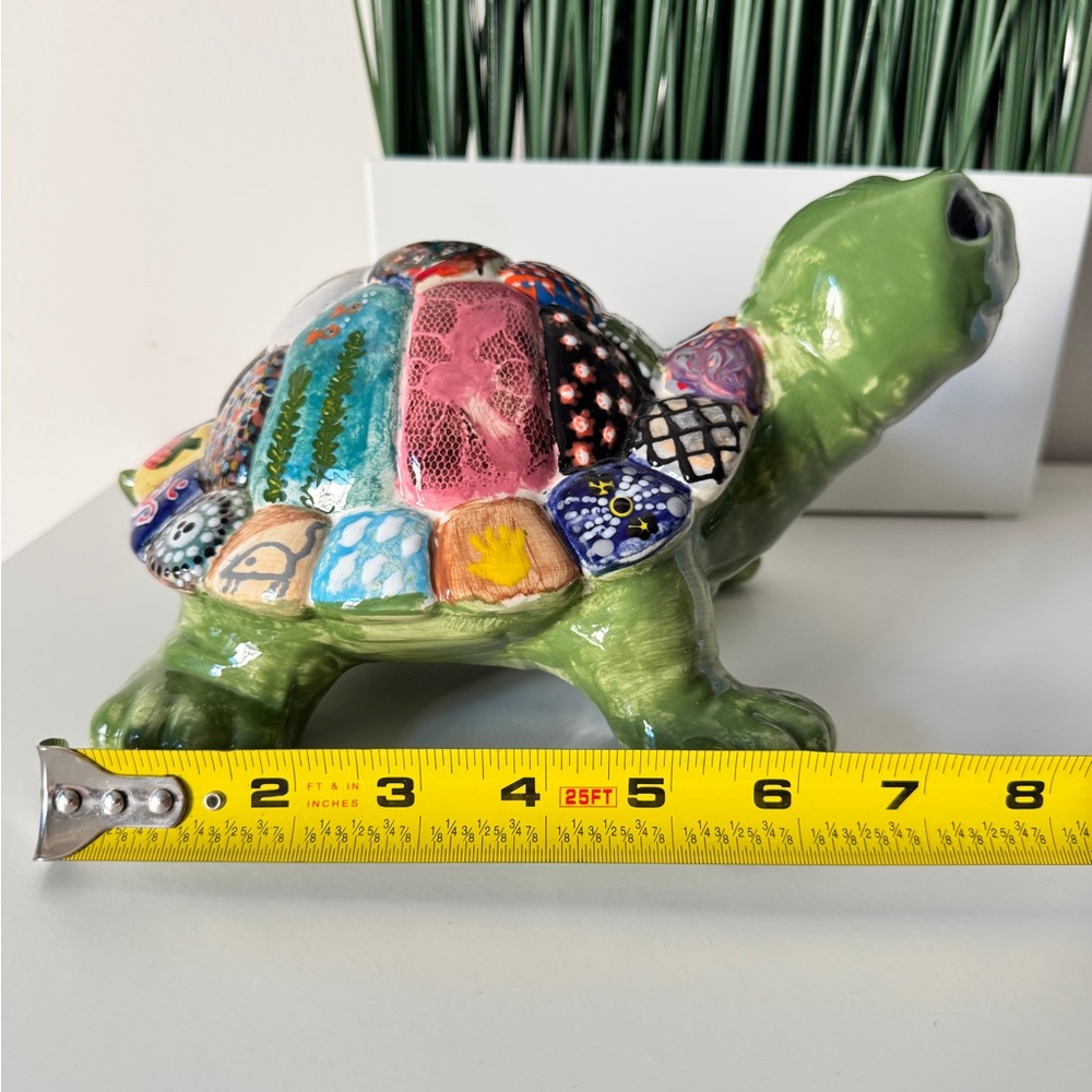 Colorful Ceramic Turtle Figurine - Picture 8 of 8